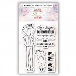 Set de 4 tampons clear - Mon papa c'est le plus fort - Love in the moon 