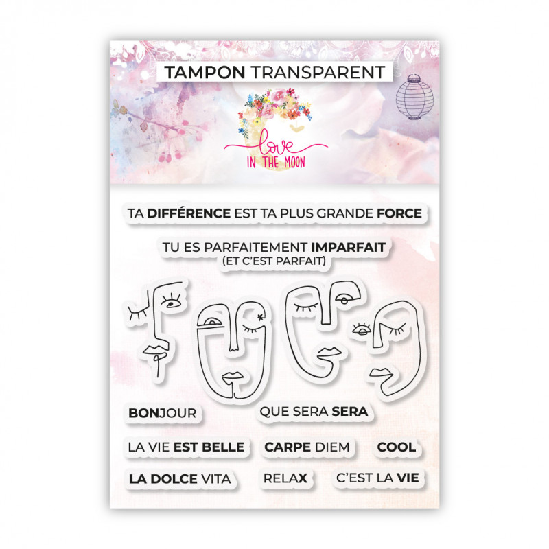 Set de 14 tampons - Visages et expressions 