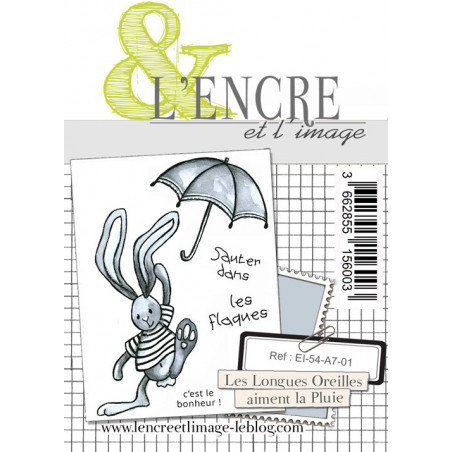 Tampon clear - Les Longues Oreilles aiment la Pluie - L'Encre et l'Image 