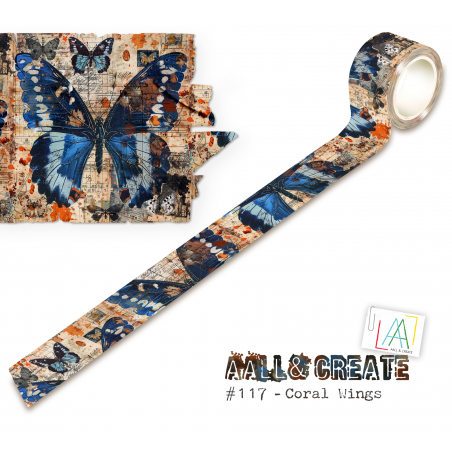 MT-117 - Masking Tape - Coral Wings - AALL and Create 