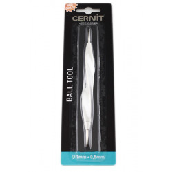 Cernit outil avec boules métal 1mm/0,5mm 