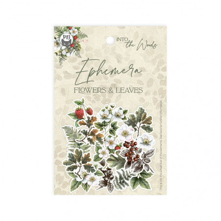 Ephemera set Flowers and leaves Into the Woods, 15pcs - P13 