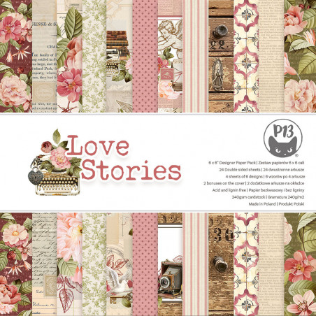 Paper pad Love Stories, 6x6' -P13 