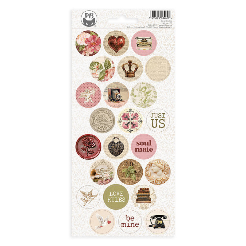 Sticker sheet Love Stories 03, 10,5 x 23cm -P13 