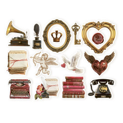 Ephemera set Love Stories, 15pcs -P13 