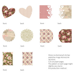 Light chipboard album base with papers Love Stories - Mix and match, 6x6', 1set -P13 