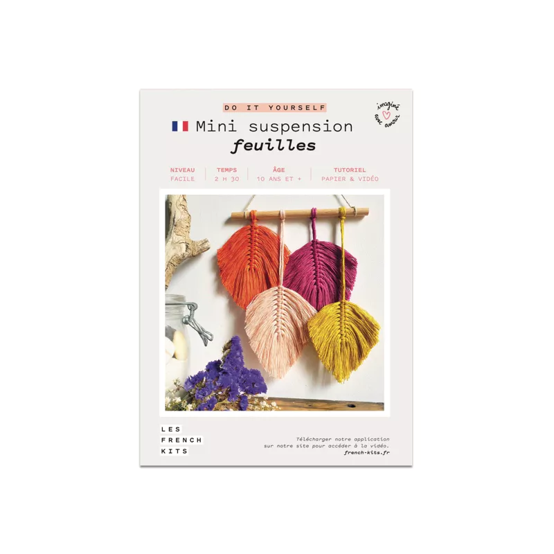 French Kits - Macramé Mini-Suspension - 4 Plumes 