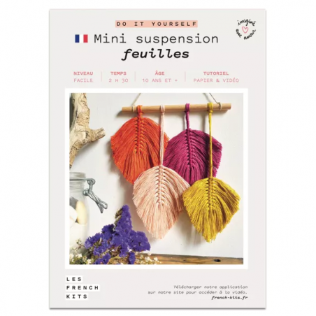 French Kits - Macramé Mini-Suspension - 4 Plumes 