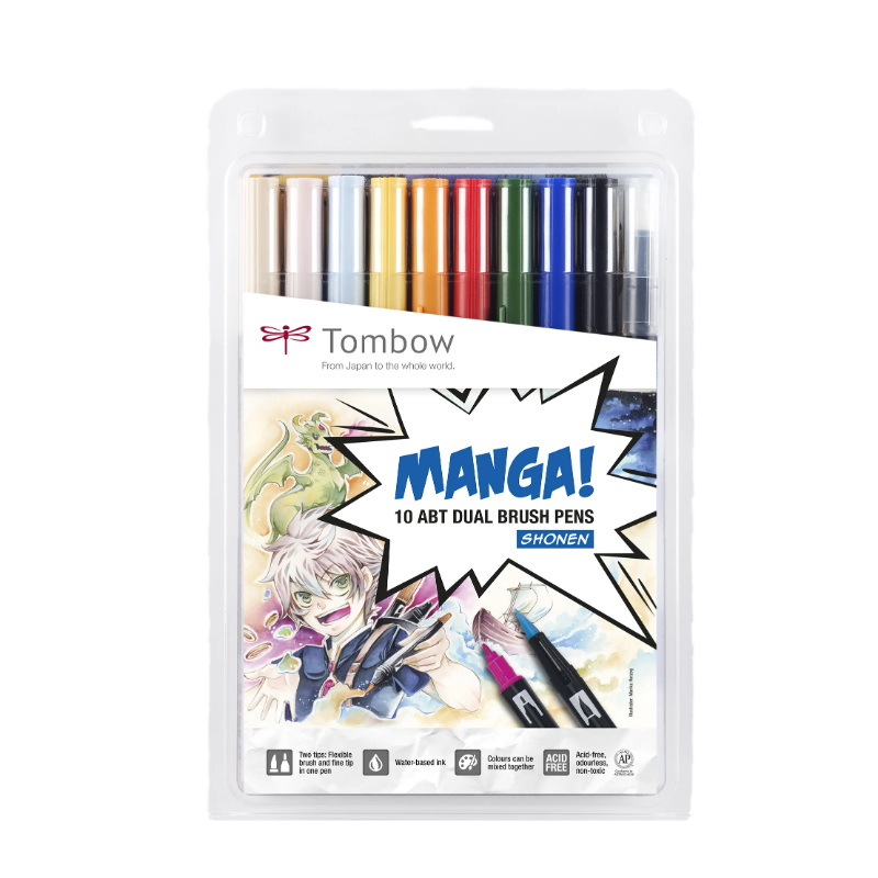 Tombow ABT Dual Brush Pen Set Kit Manga 1