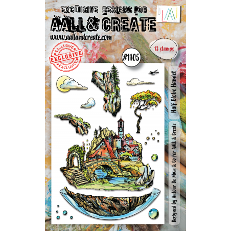 AALL and Create 1105 - A6 Stamp Set - Half Globe Hamlet 