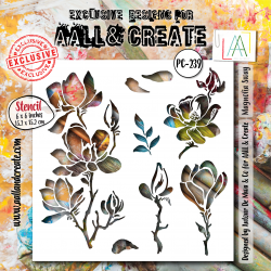 AALL and Create 239 - 6'x6' Stencil- Magnolia Sway 