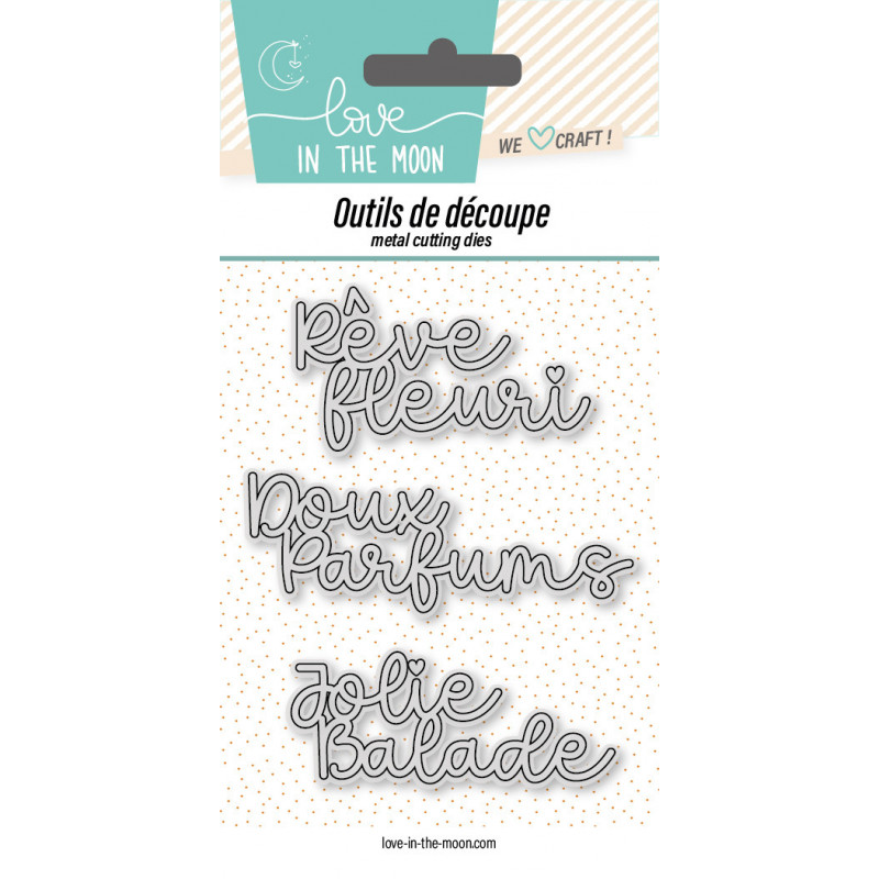 Trio de Matrices expressions et mots - Love in the moon 