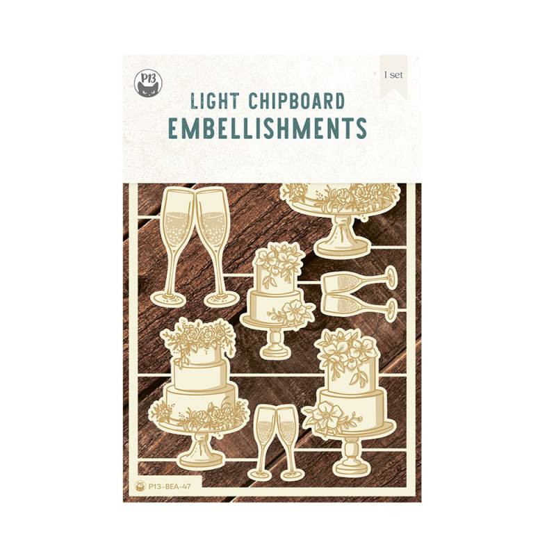 Light chipboard embellishments Beautiful Moments 04, 4x6', 11pcs - P13 