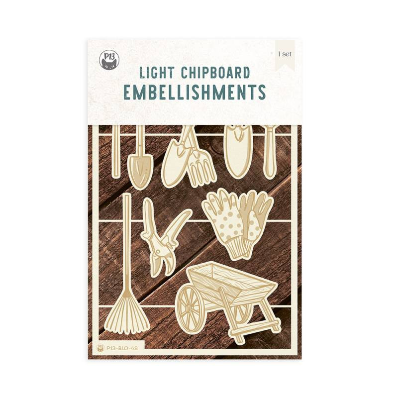 Light chipboard embellishments Breathe and Bloom 05, 4x6', 11pcs - P13 