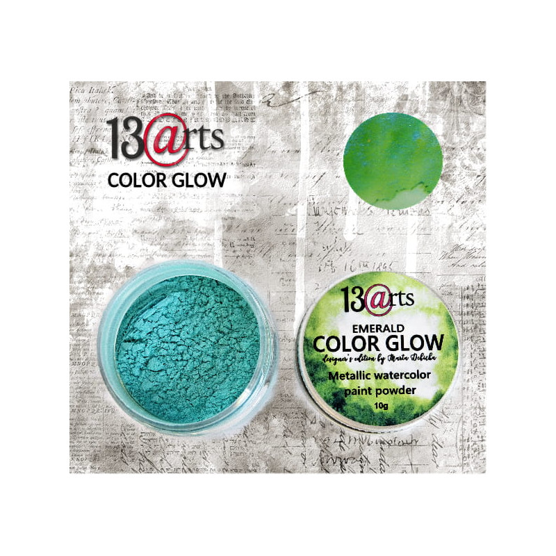 Aquarelle en poudre - effet métallique - emerald