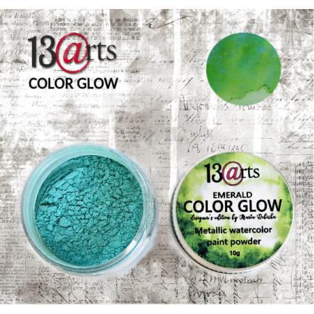 Aquarelle en poudre - effet métallique - emerald