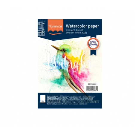 Papier Aquarelle A5 300g Lisse x15
