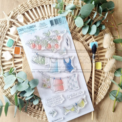 Tampon CLEAR DL LESSIVES D'ETE SUD116 - Chou and flowers 