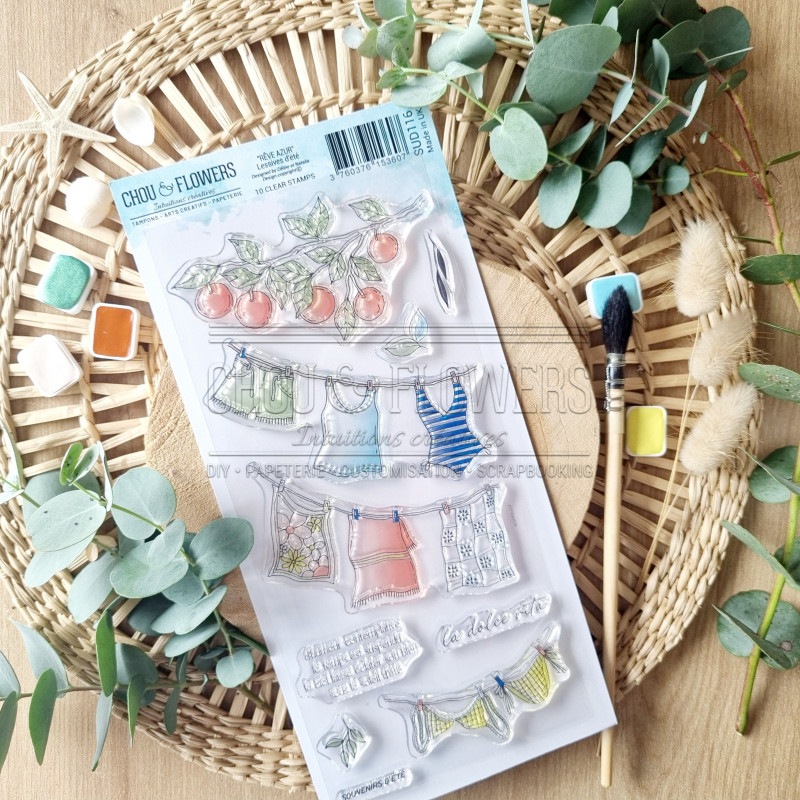 Tampon CLEAR DL LESSIVES D'ETE SUD116 - Chou and flowers 