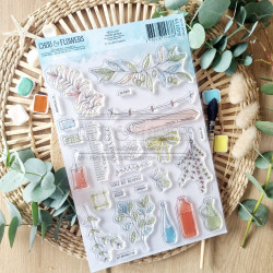 Tampon CLEAR A5 HERBIER GARRIGUE SUD119 - Chou and flowers 