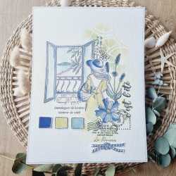Tampon CLEAR A5 VUE SUR PARADIS SUD122 - Chou and flowers 
