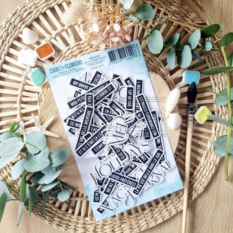 DIE-CUTS JOLIES PHRASES SUD SUD125 - Chou and flowers 
