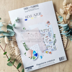 PAPETERIE CREATIVE REVE AZUR SUD131 - Chou and flowers 