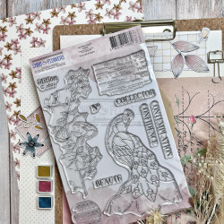 Tampon Clear :  Le paon  - Chou and flowers