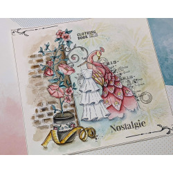 Tampon Clear :  Le paon  - Chou and flowers