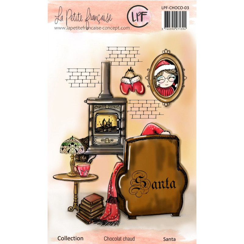 Tampon clear : Collection Chocolat chaud - Santa- La Petite Francaise 