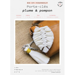 Kit Macramé Porte clés - Plume et Pompon - French Kit