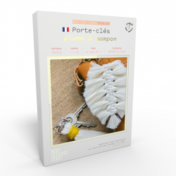 Kit Macramé Porte clés - Plume et Pompon - French Kit 