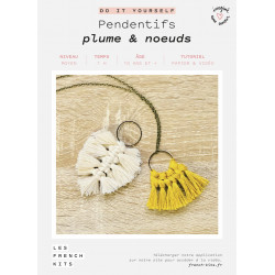 Kit Macramé Pendentifs - Plume et Noeuds - French Kit