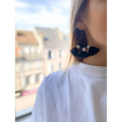 Kit Macramé Boucles d’oreilles - Plumes et Pompons - French Kit 