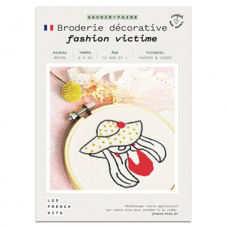 Kit Broderie Femme Tendance - French Kit  Kit Broderie Femme Tendance - French Kit