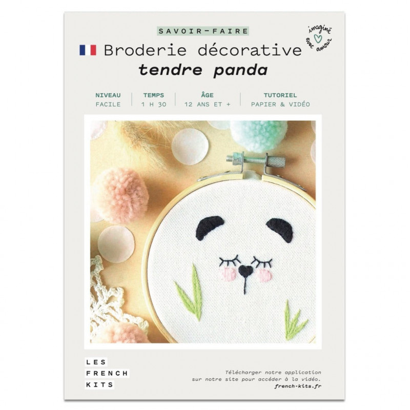 Kit Broderie Panda - French Kit  Kit Broderie Panda - French Kit