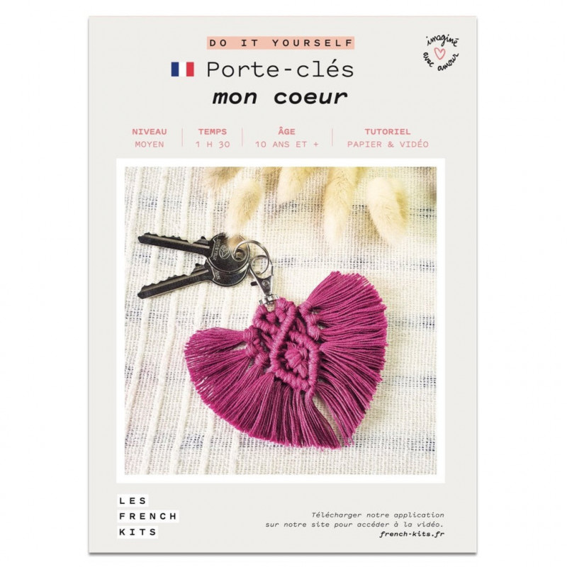 Kit Macramé Porte clés - Cœur - French Kit 