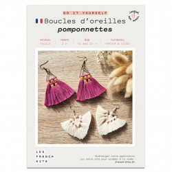 Kit Macramé Boucles d'oreilles - Pompons - French Kit