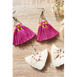 Kit Macramé Boucles d'oreilles - Pompons - French Kit 