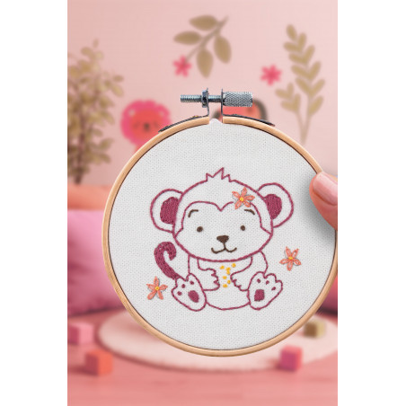 K-0138 - Broderie décorative - Singe - French Kit  K-0138 - Broderie décorative - Singe - French Kit