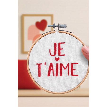 K-0150 - Broderie décorative - Je t'aime - French Kit  K-0150 - Broderie décorative - Je t'aime - French Kit