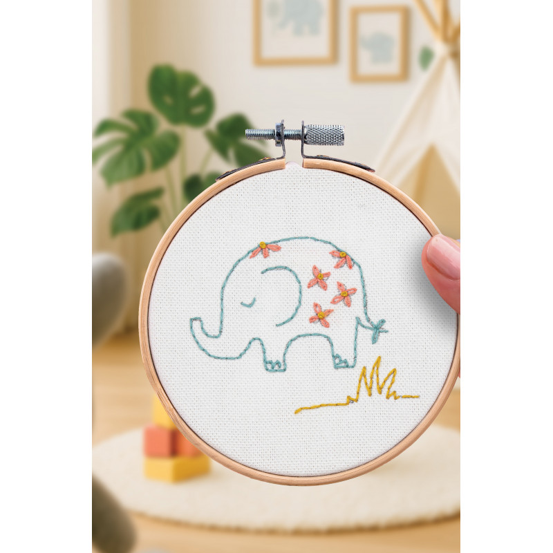 K-0136 - Broderie décorative - Éléphant - French Kit