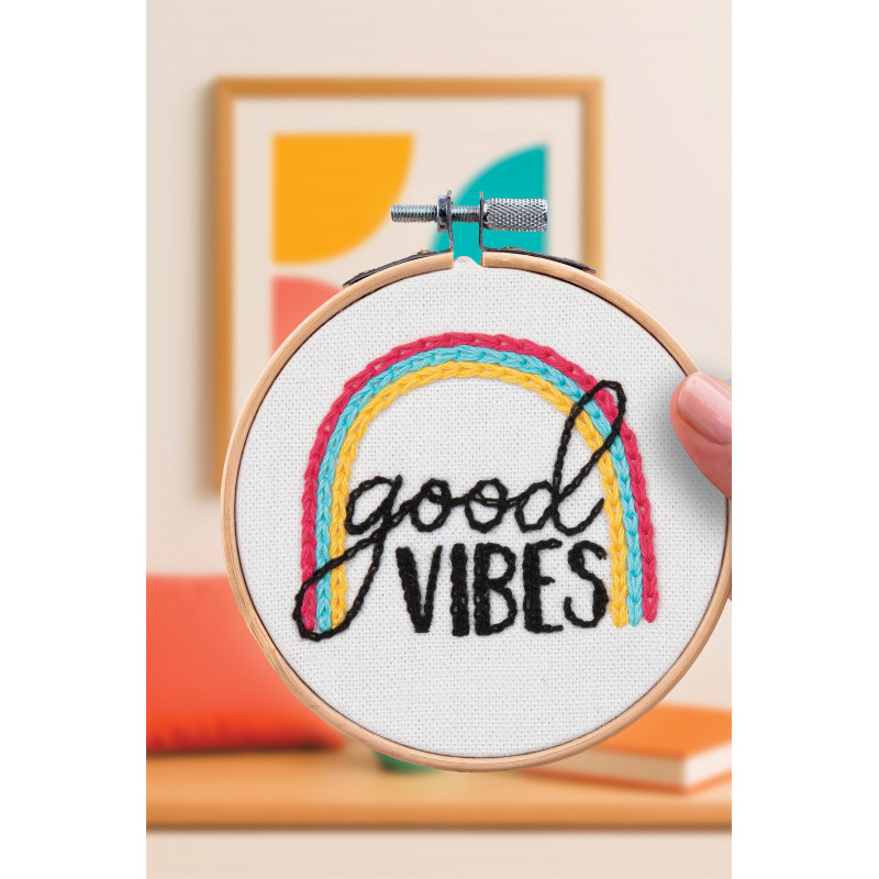 K-0154 - Broderie décorative - Good Vibes - French Kit  K-0154 - Broderie décorative - Good Vibes - French Kit