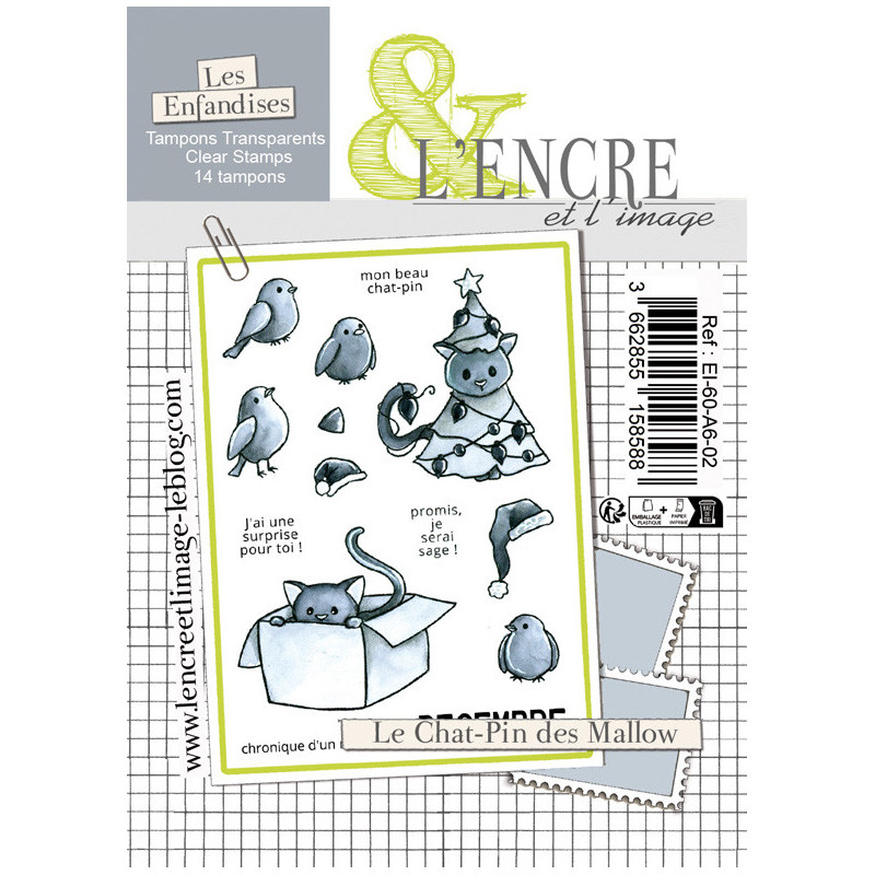 Tampon clear - Le Chat-Pin des Mallow - L'Encre et l'Image 