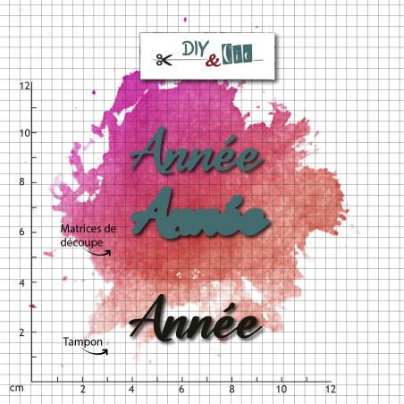 Duo die-tampon clear : Année - DIY and Cie 