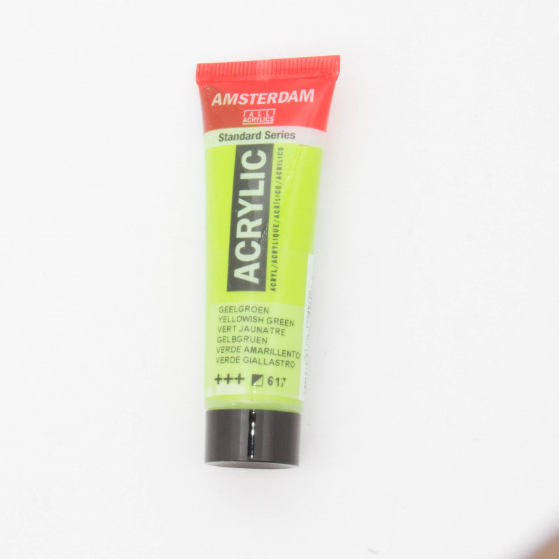 Peinture acrylique Amsterdam 20 ml : Vert jaunatre semi opaque 