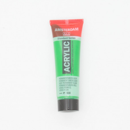 Peinture acrylique Amsterdam 20 ml : Vert permanent clair semi opaque 
