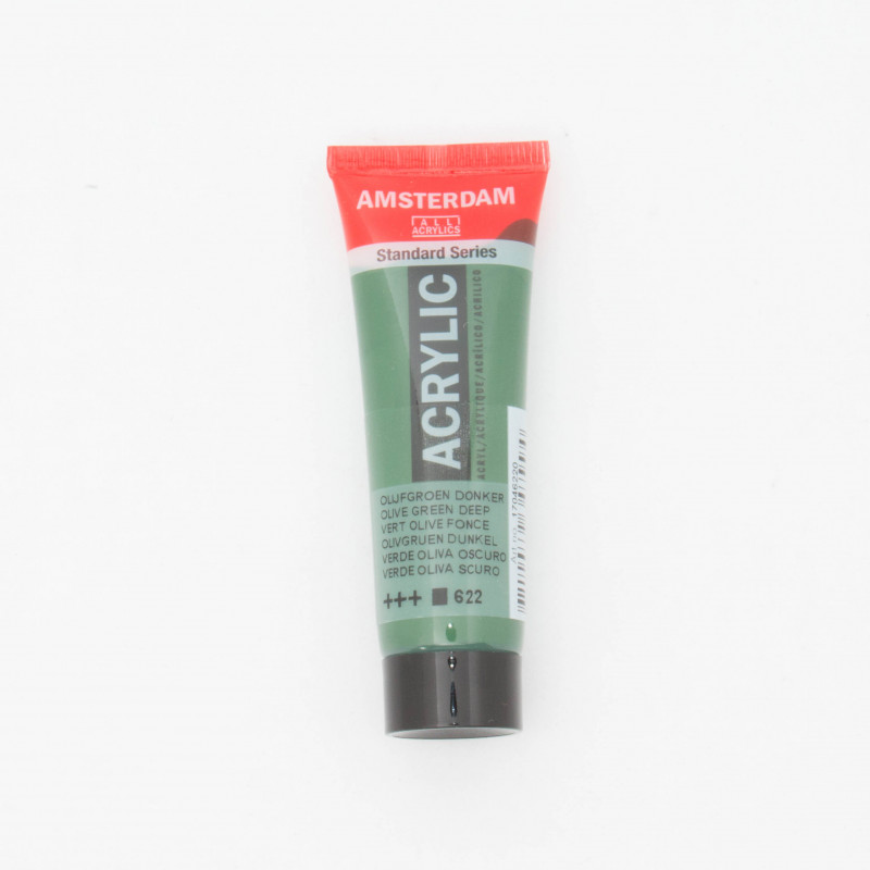 Peinture acrylique Amsterdam 20 ml : Vert olive foncé opaque 