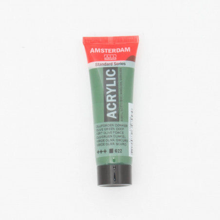 Peinture acrylique Amsterdam 20 ml : Vert olive foncé opaque 