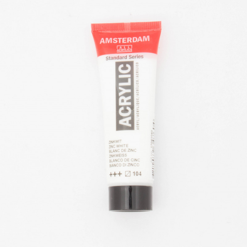 Peinture acrylique Amsterdam 20 ml : Blanc de Zinc semi opaque 